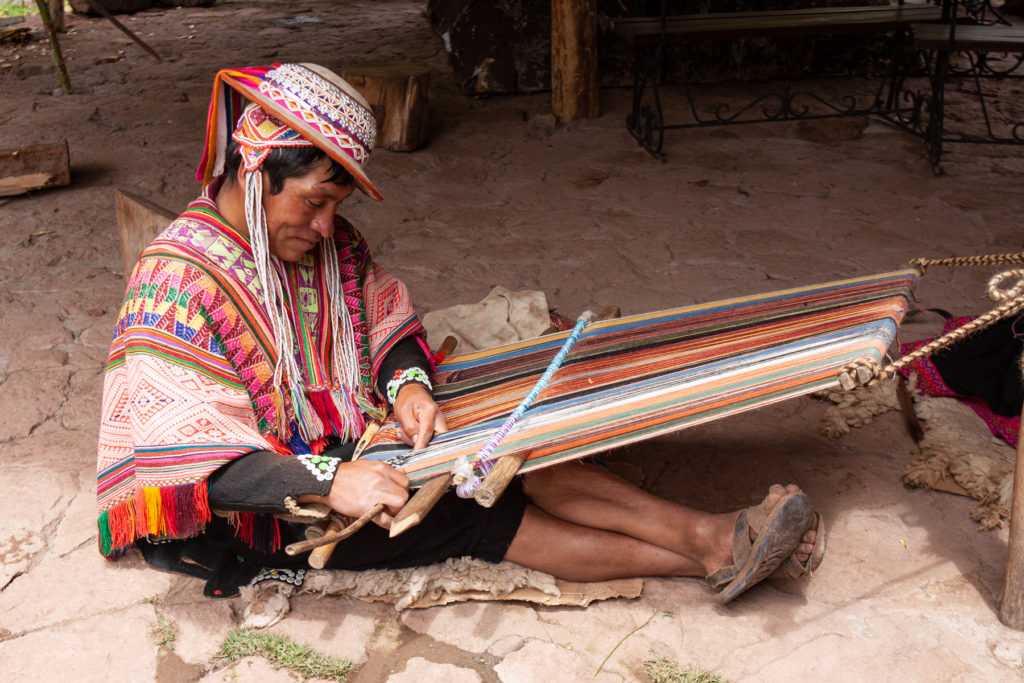 Man weaving