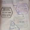 Passport page with stamps