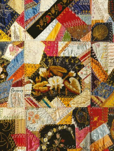 colorful silk patchwork quilt